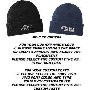 Gorro de punto térmico unisex personalizado 2025 C955 bordado personalizado con logotipo o textos para actividades al aire libre - Product Image 2