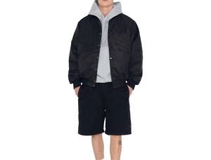 Fabricant de vestes OEM Logo personnalisé Vestes universitaires Hiver Couleur unie Années 80 Mode Satin Starter Veste universitaire côtelée - Product Image 5