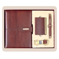 Sets de Regalo Promocionales de la Mejor Calidad, Caja de Regalo de Cuero PU y Metal con Múltiples Artículos, Diario, Botella, Bolso, Impresión en Relieve, Colores y Logotipos Personalizados