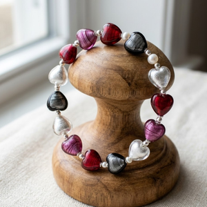 Cuentas de Vidrio Plateadas en Forma de Corazón de 18 mm |   Cuentas Sueltas Negras, Rojas, Blancas y Plateadas para la Fabricación de Joyas y Manualidades Decorativas - Product Image 4