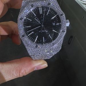 Reloj Unisex con Incrustaciones de Moissanita, con Fecha Automática, Diamantes Incoloros de Alta Calidad, Precio de Mayoreo, Superventas - Product Image 4
