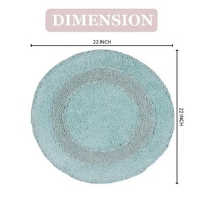 Ensemble de tapis de sol pour salle de bain, tapis de bain antidérapant, tapis absorbants l'eau, tapis de porte en coton bleu d'Inde - Product Image 3