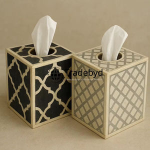 Caja y Porta Toallitas de Papel con Incrustaciones de Hueso Hechas a Mano y Ecológicas, Decoración de Hogar Elegante y de Lujo para Baño y Sala de Estar Tradebyd - Product Image 1
