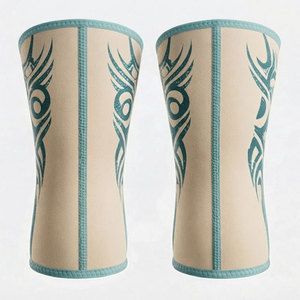 Genouillères en néoprène imprimées élégantes et résistantes à l'abrasion, tissage extensible multidirectionnel, protection antidérapante pour les genoux - Product Image 2