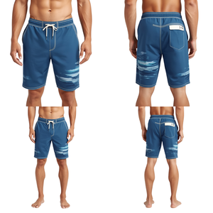 Pantalones Cortos Contemporáneos para Hombre con Diseño Gráfico de Horizonte Costero, Construcción Atlética de Primera Calidad y Estilo de Vida Atractivo - Product Image 1