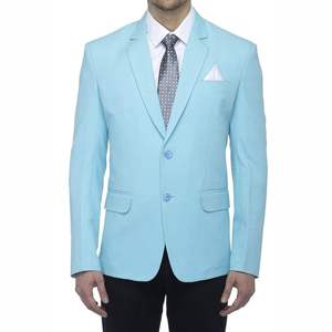 Uniforme de Oficina Corporativo Azul Claro Transpirable para Hombre con Camisa Blanca y Corbata Estampada para Uso Laboral en Adultos, Material 100% Poliéster - Product Image 1