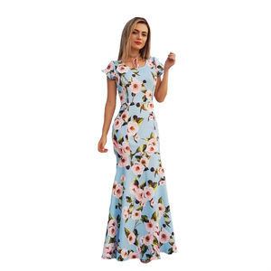 ชุดเดรสลายดอกไม้สไตล์เม็กซิกันสำหรับผู้หญิง ชุดลำลองทรงหลวม แขนสั้น ชุดเดรสสไตล์เม็กซิกัน - Product Image 5