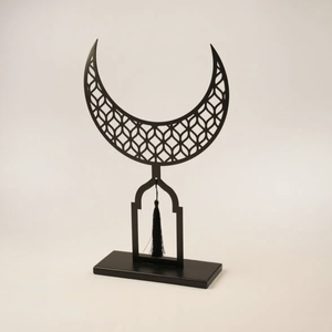 Centro de mesa decorativo de metal para el Ramadán con diseño de luna creciente, estrella y linterna. - Product Image 6