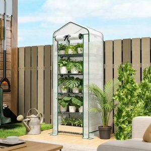Grande Serra da Giardino Moderna Pop-up in Acciaio Zincato con Telaio in Legno/Acciaio e Materiale in PVC/Vetro per la Crescita delle Piante all'Aperto - Product Image 1