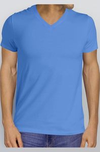 T-shirt uni col rond pour homme, taille américaine, haute qualité, export, 100 % polyester, toucher coton - Product Image 5