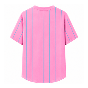 Camiseta personalizada de la hermandad Gamma Phi Delta con logo bordado en la parte delantera, color rosa y azul cielo, manga corta para mujer, ropa griega. - Product Image 3