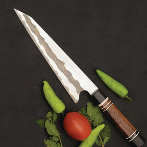 Couteau de chef Burraq personnalisé fait main en acier carbone, lame de 8 pouces, épaisseur de 3,0 mm, manche en bois, étui en cuir, NOUVEAU style - Product Image 4