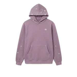 เสื้อฮู้ดดี้ประดับเพชรสำหรับผู้ชาย ผ้าฝ้ายฟลีซ แขนเสื้อแบบแร็กแลน สตรีทแวร์  โลโก้สั่งทำได้  ตกแต่งด้วยประกายวิบวับ  เสื้อผ้าลำลอง ขายส่ง รับผลิตแบบ OEM - Product Image 4