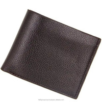 Dompet pria desain kustom dompet koin pria ramping gaya santai dompet pria kulit cokelat vertikal