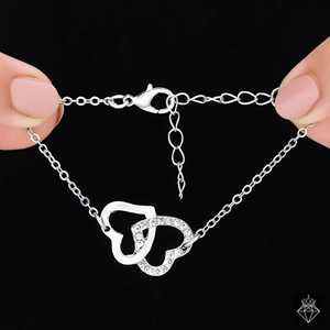 PRAO Duo Bracelet Coeur Cristal Anti-ternissement Bracelets d'Amour - Product Image 2