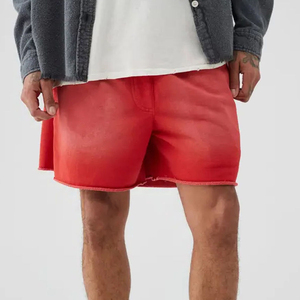 Ensemble short homme vintage délavé à l'acide avec logo personnalisé, tenue streetwear écologique 100% coton respirant anti-plis avec cordon de serrage - Product Image 4