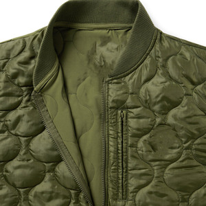 Chaleco Acolchado para Hombre, Color Verde Oliva, con Cuello Alto y Cierre de Cremallera, Forro Térmico, Ropa Casual de Otoño - Product Image 2