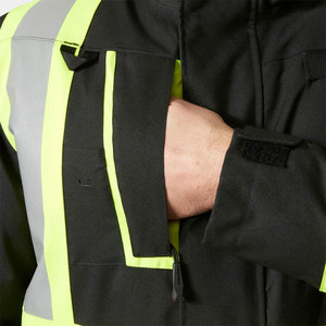 Veste de sécurité réfléchissante haute visibilité pour l'hiver, imperméable, manches longues, vêtements de travail haute visibilité, manteaux de sécurité longs pour la construction - Product Image 4