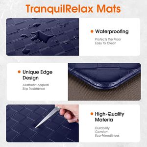 2pcs Kitchen Rugs Anti-Fatigue Cushioned Kitchen Mats Non-Slip Standing <b>Desk</b> Mat Waterproof Kitchen Flooring - Product Image 2