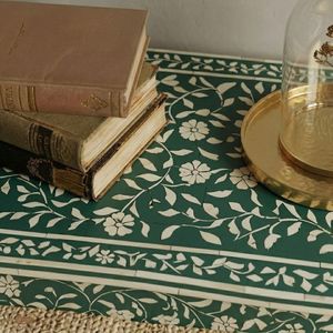 Green Floral Solid Wood Handmade <b>Console</b> <b>Table</b> Decorative Entryway Sofa <b>Table</b> Bone Inlay Accent Hall <b>Table</b> <b>for</b> Living Room - Product Image 4