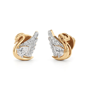 Pendientes de Oro 18K con Diamantes en Forma de Pera, Diseño de Cisne, Joyería de Lujo para Mujer, para Bodas - Product Image 1