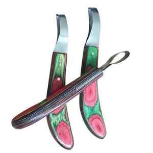 Cuchillo de Herrador de Acero de Damasco Premium IRON para Recorte de Herraduras, Hoja Hecha a Mano, Herramientas Veterinarias, OEM, Marca Privada - Product Image 1