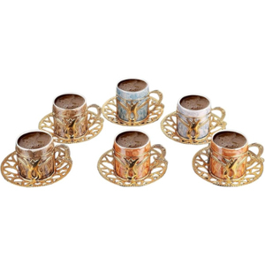 Handicrafts Metal Tea Coffee <b>Cup</b> and <b>Saucer</b> in Brass Gold Finished Best Quality Tabletop Serving Tea <b>Cup</b> and <b>Saucer</b> - Product Image 1