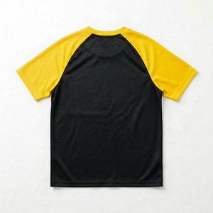 T-shirt décontracté sportif à manches raglan, col rond, bicolore, confortable pour tous les jours, à manches courtes - Product Image 5