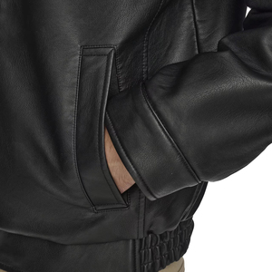 Men's Genuine Cowhide <b>Leather</b> Bomber Jacket Full Sleeve Turn-down Collar Zipper Closure Autumn Wear Solid Color Regular Fit - Product Image 6