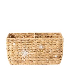 Cesta de tulipanes de jacinto de agua hecha a mano con borde ondulado, cesto decorativo de mimbre para almacenamiento en el suelo, organizador de juguetes para guardería - Product Image 4