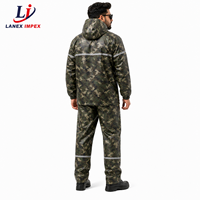 Ensemble de survêtement imperméable unisexe camouflage avec capuche réfléchissante et pantalon, idéal pour la pêche, la randonnée et le travail en extérieur (OEM/ODM)