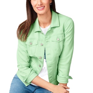 2025 Chaquetas de mezclilla para mujer OEM al mejor precio Diseño personalizado Algodón Spandex Buena calidad Directo de la fábrica de Bangladesh - Product Image 2