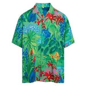 Camisa de manga corta para hombre con estampado tropical, informal, con botones, para la playa, veraniega, vibrante, colorida, para vacaciones. - Product Image 3