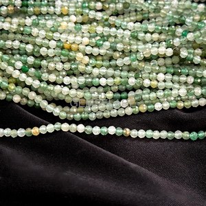 Cuentas Redondas Microfacetadas de Cuarzo Fresa Verde 2MM, Cuentas de Cuarzo Fresa para Fabricación de Joyas, Gema Suelta con Corte Diamante al por Mayor - Product Image 4