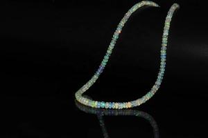 สร้อยคอโอปอลเอธิโอเปียทรงรอนเดลล์เรียบ ขนาด 5.5 มม. ยาว 16 นิ้ว เงินแท้ 925 สร้อยคอลูกปัดเอธิโอเปีย - Product Image 3