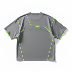 เสื้อยืดโอเวอร์ไซส์สีขาวดำเรียบ หนานุ่ม ตัดเย็บแบบไหล่ตก พิมพ์ลายได้ตามสั่ง ผลิตจากโพลีเอสเตอร์ 100% เป็นมิตรต่อสิ่งแวดล้อม ป้องกันรังสียูวี ขายส่ง - Product Image 2