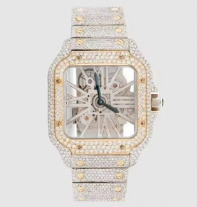 Reloj de Diamantes Moissanite de 10 a 15 Quilates VS1, Corte Brillante Redondo, Oro y Plata, Reloj de Lujo, Proveedor B2B, Precio de Fábrica - Product Image 2