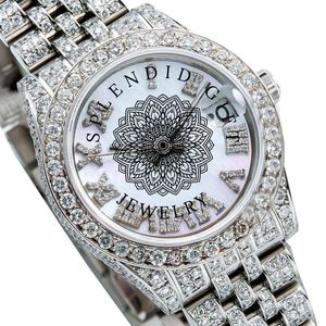 นาฬิกาเพชร Splendid Gem Jewelry ตัวเรือน 28 มม. หน้าปัดคริสตัลแซฟไฟร์ ประดับโมอิสซาไนต์ กลไกควอตซ์ ETA สายสแตนเลส กันน้ำ 10 เมตร - Product Image 4