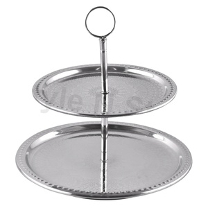 ชั้นวางเค้กสแตนเลส 3 ชั้น ขนาดใหญ่ แบบกำหนดเอง เป็นมิตรกับสิ่งแวดล้อม สีเงิน สำหรับจานกาแฟและถาดขนม - อุปกรณ์ทำเค้กระดับพรีเมียม - Product Image 1