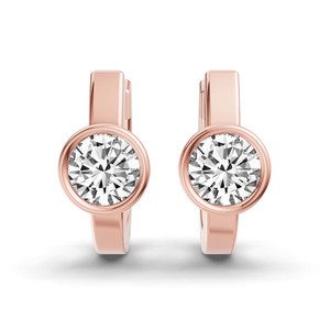 Classy And Trendy 18k <b>SOLID</b> <b>Gold</b> Earring Jewellery Elin Single Round Lab Diamond <b>Huggies</b> Earrings Gift For Party Occasions - Product Image 6