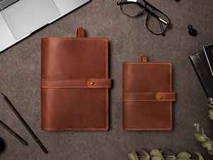 Couverture de carnet en cuir au design minimaliste de luxe, étui rechargeable pour journal, support de carnet d'écriture, protection anti-odeur NBC-0038 - Product Image 3