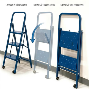 High Quality Telescopic Steel <b>Ladder</b> 300 lb Capacity Folding Extension <b>Ladder</b> Industrial Grade - Product Image 1