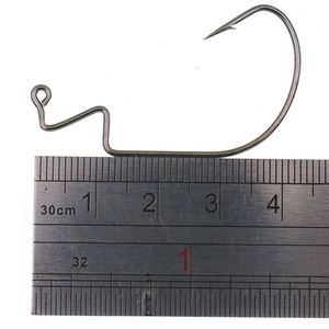 Hameçons de pêche en gros en acier à haute teneur en carbone, nickel noir, à manche large et coudé, pour la pêche - Product Image 2