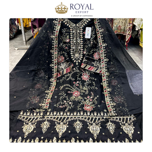 Proveedor Mundial de Ropa de Diseñador, Colección de Vestidos de Novia de Chifón con Bordado a Mano, Traje Pakistaní - Product Image 5