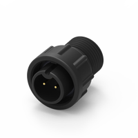 Connecteur de taille B 2 broches en nylon moulé avec câble, étanche IP67, usage industriel, 5A 250V