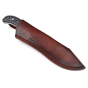 Cuchillo de Caza Hecho a Mano de Acero Inoxidable, Cuchillo de Hoja Fija Afilada para Camping, Supervivencia al Aire Libre y Bushcraft, con Funda de Cuero Resistente - Product Image 5