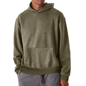 Sweat-shirt à capuche uni pour homme, coupe classique, en molleton de coton, décontracté, avec poche avant, pour l'automne - Product Image 2
