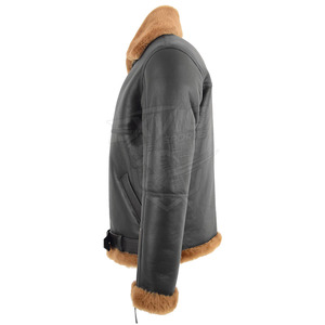 Wholesale Plus Size Shearling Leather <b>Jacket</b> Outdoor Use <b>Winter</b> <b>Jacket</b> Top Selling <b>Cheap</b> Price Men Shearling Leather <b>Jacket</b> - Product Image 3