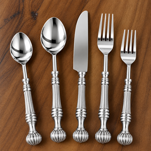 Classic Stainless Steel Flatware Set With High <b>Mirror</b> Polish Vintage Handles Rust Resistant Wedding Cutlery - Product Image 1