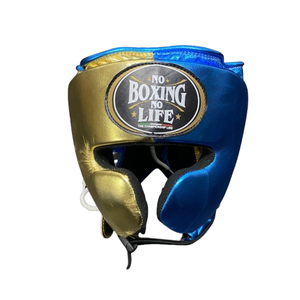 Protège-joues personnalisable de haute qualité « No Boxing No Life » en cuir de vachette avec poignées lacées et rembourrage épais à 4 couches pour l'entraînement - Product Image 1